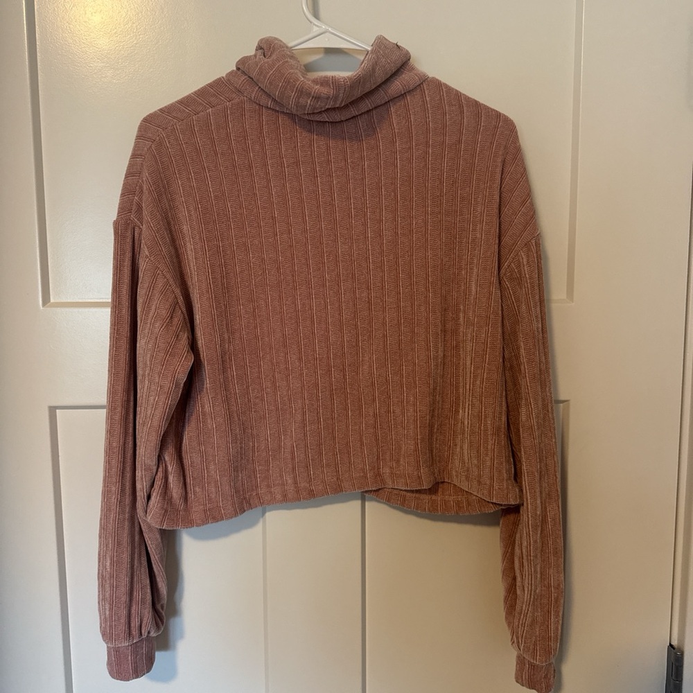 Altar'd State dusty pink Ribbed Cowl Neck Sweater